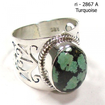 Bohemian style handcrafted tibet turquoise ring